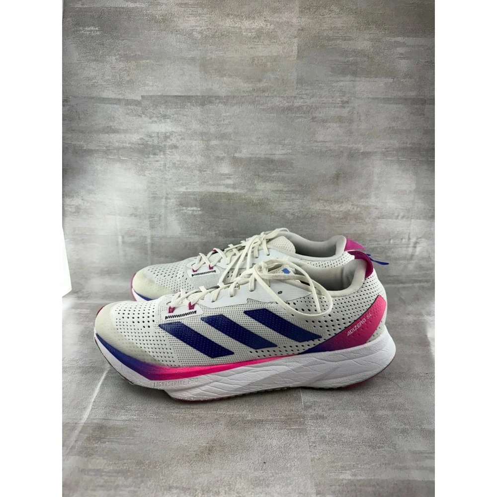 Adidas Adizero SL Men Running Shoes White Blue Pink GV9095 Size 10